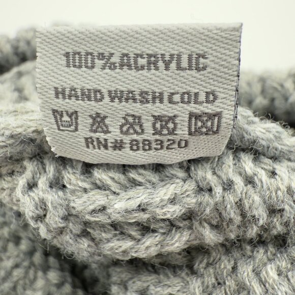 CC Brand  Lite Heather Gray Knit Beanie Chunky Ribbed Acrylic Slouch Hat - Picture 5 of 5